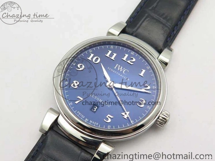 MIROTIME 0512 MoistureWicking Da Vinci IW356601 SS MKF 1:1 Best Edition Blue Dial On Black Leather Strap A 7233